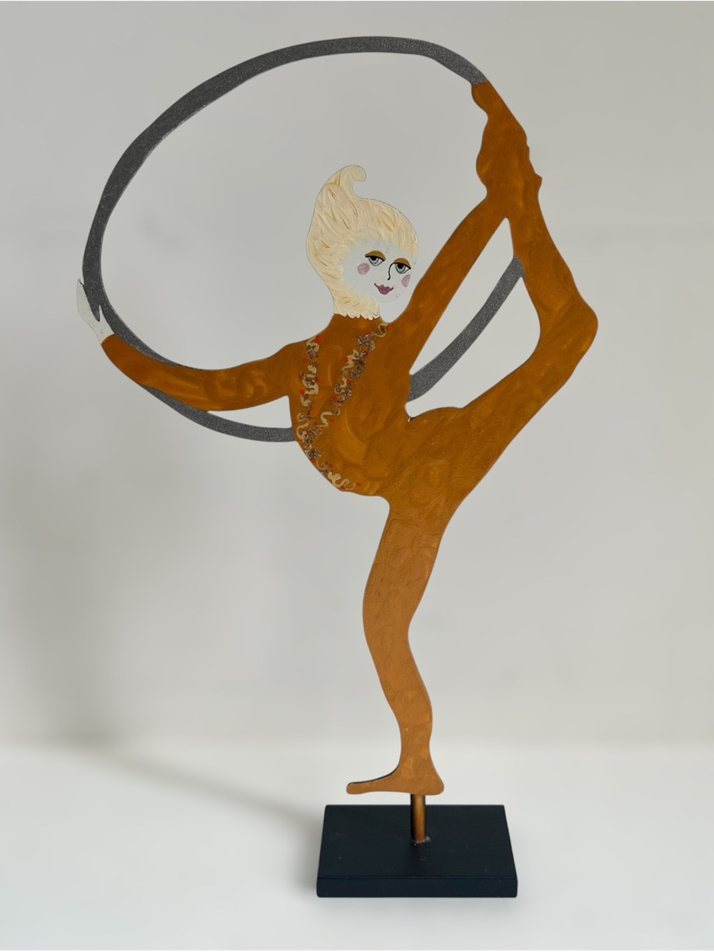 Judie Bomberger Hoop Dancer Whimsical Metal Art Statue Cirque du Soleil Alegria